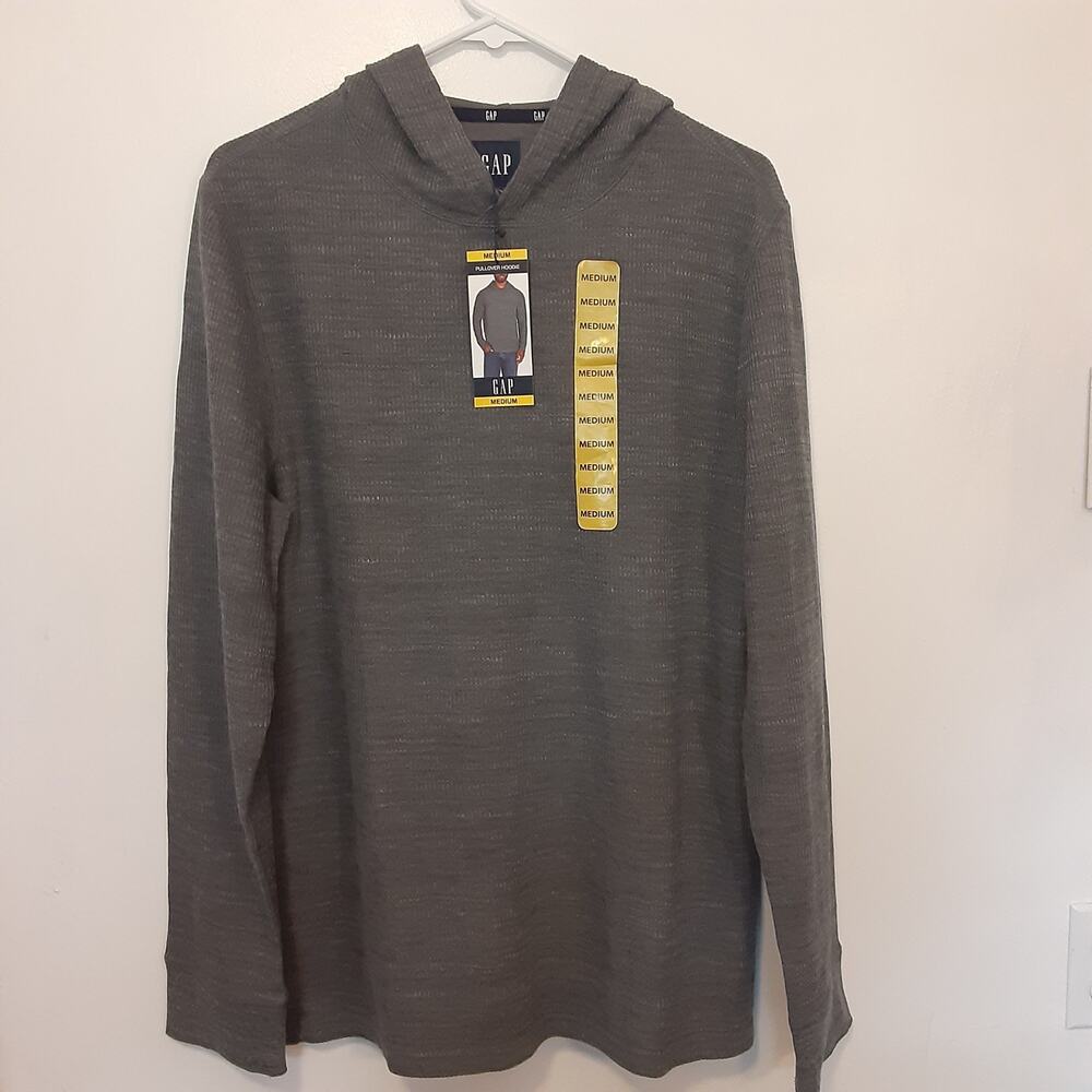 GAP Thermal Hoodie Shirt Mens M Lightweight Waffle Knit Base Layer EUC